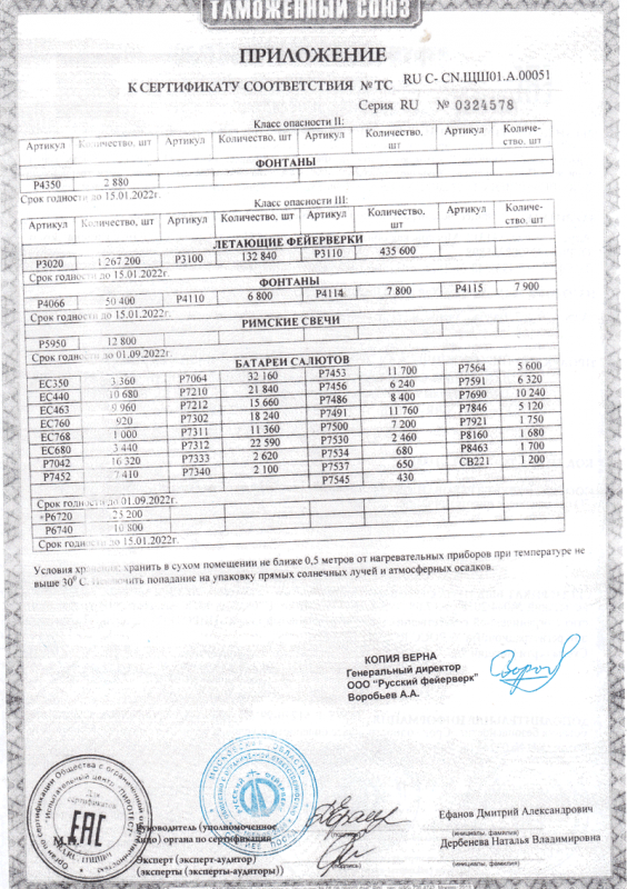 Сертификат соответствия № 0324578  - Томск | tomsk.salutsklad.ru 
