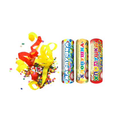 Набор ( 3конф.+3серп.) Набор хлопушек купить в Томске | tomsk.salutsklad.ru